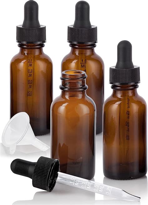 1 oz 30 ml Amber Glass Boston Round Bottle with | Ubuy India