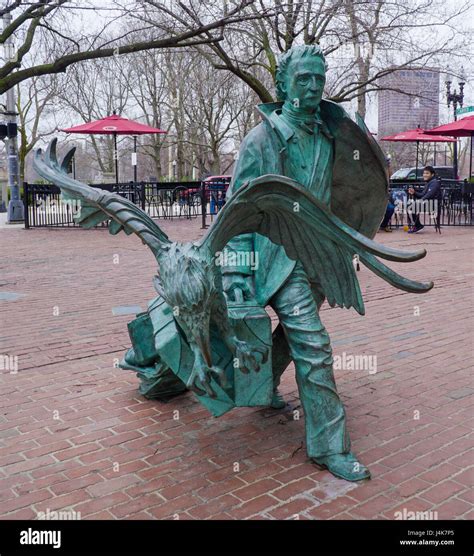 Statue of Author Edgar Allan Poe in the City of Boston - BOSTON ...