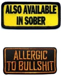 Motohog Unique Embroidered Sew Patch for Clothes (Allergic to Bullshit ...