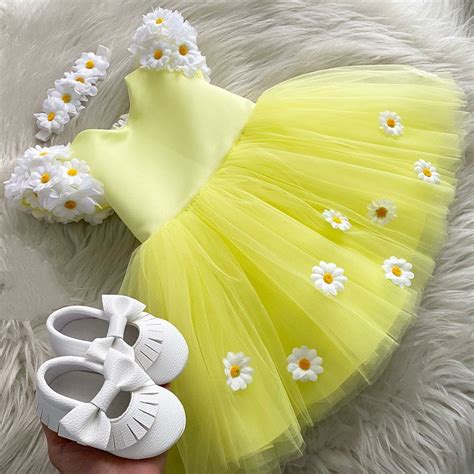 Beautiful sunflower baby dress – babiesfrock
