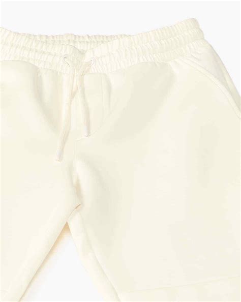 Regular Fit Knee Panel White Track Pants