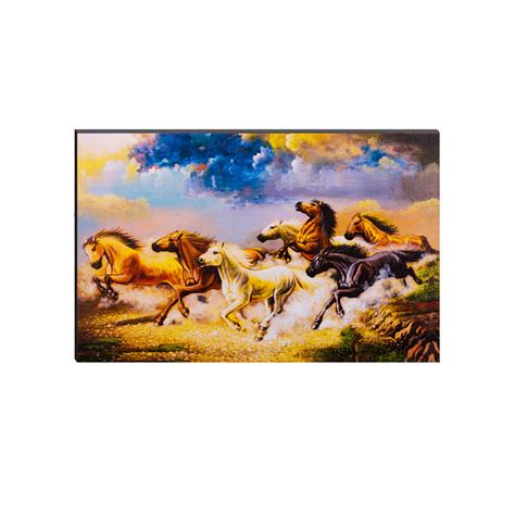 6MM MDF 7 Lucky Running Horses Satin Matt Texture UV Art Painting ...