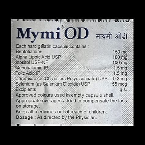 MYMI OD CAPSULE 10'S Price, Uses, Side Effects & Substitutes | Medkart