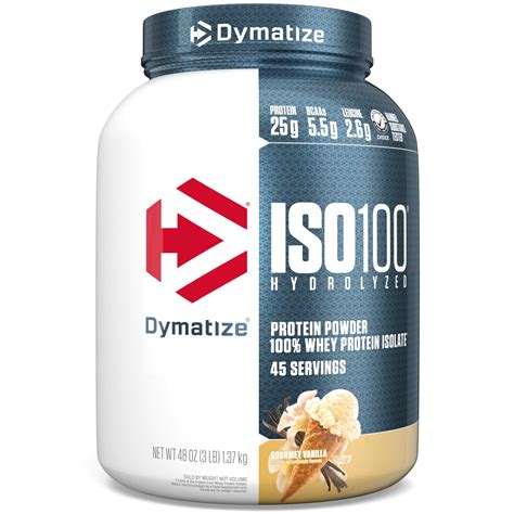 Dymatize ISO100 Hydrolyzed Protein Powder, Gourmet Vanilla, 3lbs, 25g ...