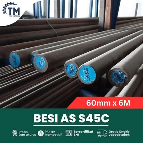 Jual BESI AS S45C Diameter 60mm Panjang 6 Meter SNI Assental Hitam ...