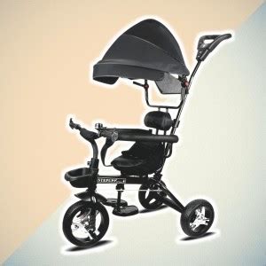 Stepupp STEPUPP BLACK CANOPY TRICYCLE WITH PARENT HANDLE FOR KIDS NEW ...