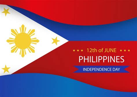 Philippines independence day 12 of june text in red and blue paper cut ...
