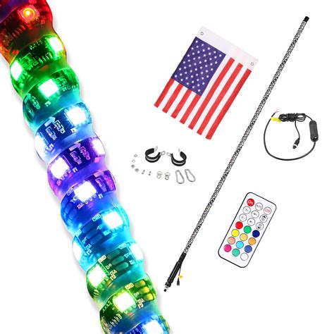Offroadtown 5ft Led Whip Light Rf Remote Control Spiral Lighted ...