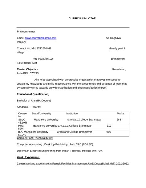 DOC-20221204-WA0001 - dsfdsf - CURRICULUM VITAE Praveen Kumar Email ...