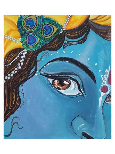 Krishna Eyes | Poster Color Painting | By Aditi Junnare | Exotic India Art - painting of eyes