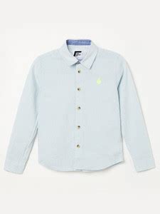 Fame Forever by Lifestyle Boys Striped Casual Light Blue Shirt - Buy ...