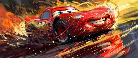 Lightning McQueen Wallpaper 4K, Artwork, Cars (Movie)