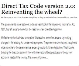 Direct Tax Code version 2.0: Reinventing the wheel? | Grant Thornton India