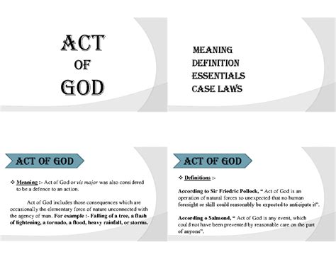 Act of God: Meaning, Definition, Essentials & Case Laws Overview - Studocu
