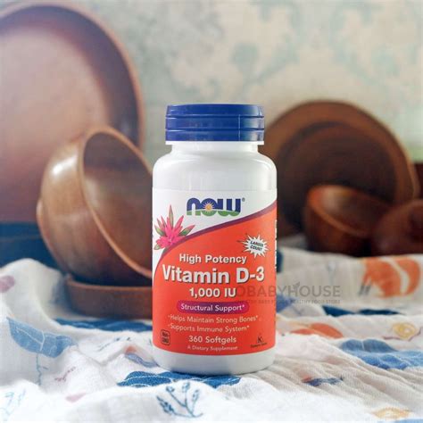 Now Foods Vitamin D3 (1000 IU) 360 Softgels – Obabyhouse