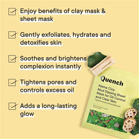 Cica Mud Sheet Mask, Pack of 3| Quench | Quench Botanics