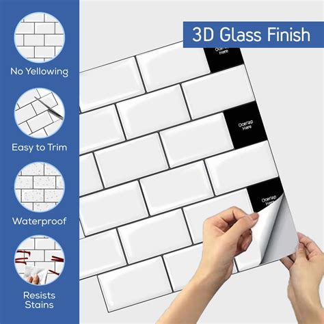 Peel and Stick Backsplash, 3D Backsplash Tile, Peel India | Ubuy