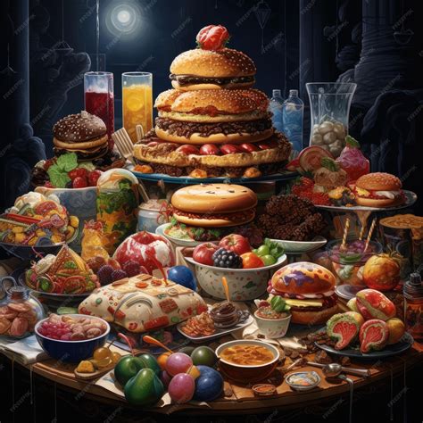 Premium Photo | Lots of foods AI generated Image