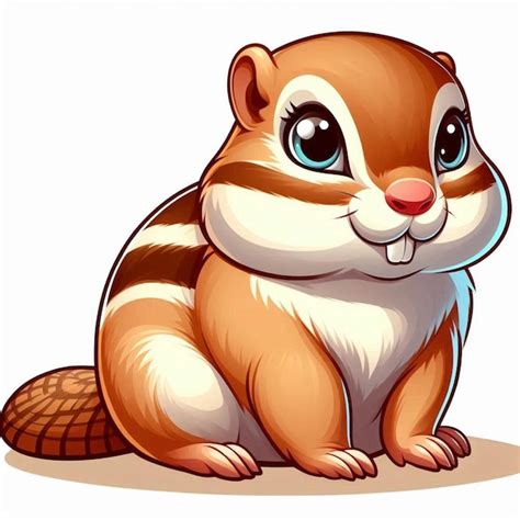 Cute Gopher Vector Ilustração de desenho animado de fundo branco ...