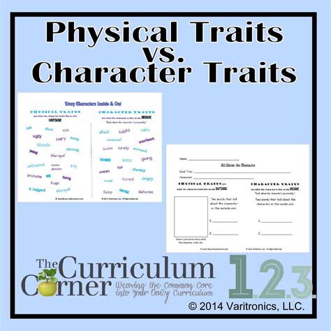Physical Traits vs. Character Traits by The Curriculum Corner ...