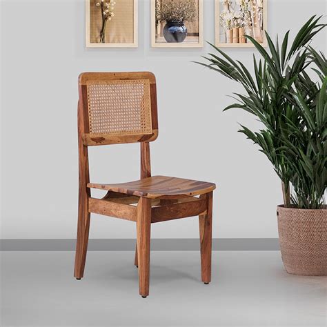 Elena Sheesham Wood Rattan Chair - Stylish & Comfortable | Fabuliv