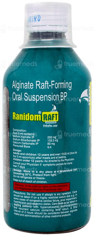 Ranidom Raft Peppeermint Flavour Sugar Free Suspension 200ml - Uses ...