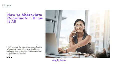 How Do You Abbreviate Coordinator | Learn English