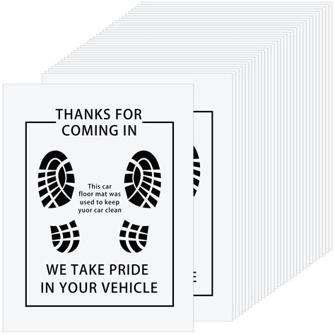 Riakrum 500 Pcs Disposable Car Floor Mat Plastic Auto Floor Car Mat ...