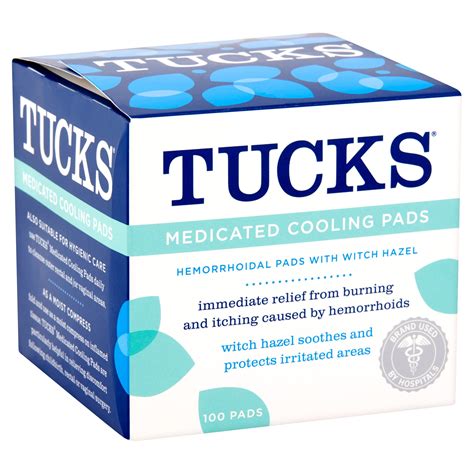 Tucks 100ct Hemorrhoid Medicated Cooling Pads with Witch Hazel ...
