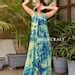 Buy Handmade Embellished Tie Dye Maxi Dress-halter Neck Dress-backless ...