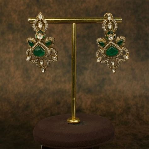 Majestic Multi-Layered Victorian Polki Necklace Set with Green Stones