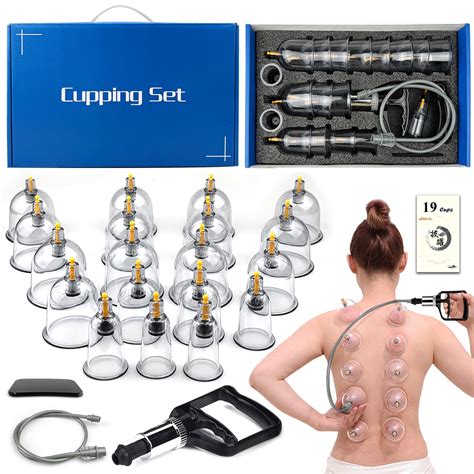 DEFUNX Cupping Therapy Set, 19 Cups Cupping Kit for Massage Therapy, Cupping Set with Pump for ...