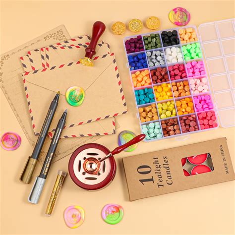 Amazon.com: Upgraded Wax Seal Stamp Kit, 650pcs 24 Colors Sealing Wax ...