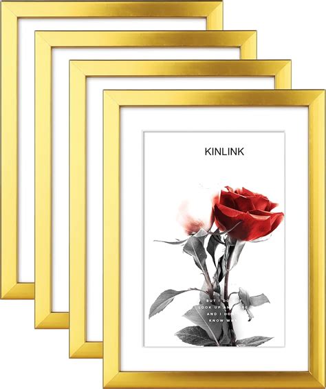Amazon.com: KINLINK 6x8 Picture Frames Gold, Photo Frames with ...