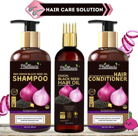 Phillauri Red Onion Black Seed Oil Ultimate Hair Care Kit (Shampoo ...
