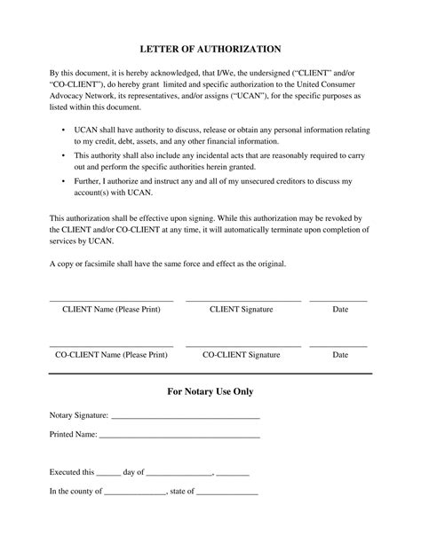 Notarized Letter Of Authorization Template - prntbl ...