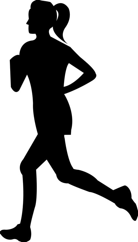 Free Clip Art Of Person Running Clipart Silhouette - Woman Running Silhouette Png Transparent ...