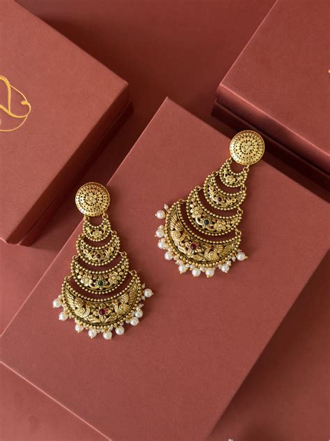 Maithili Heritage Layered Chandbali Earrings – Aranqa