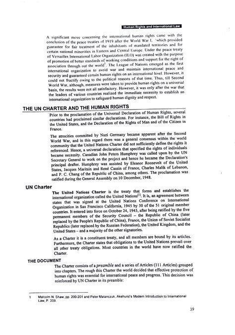 H R and Int Law - A significant move concerning the international human ...