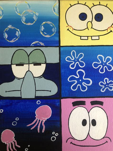 Canvas Painting Ideas Spongebob at Ellen Gutierrez blog