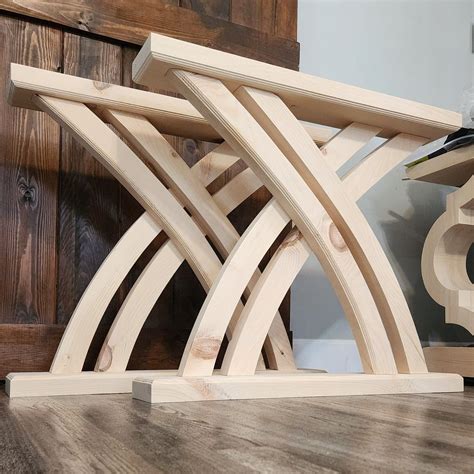 Set of 2 Trestle Dining Table Legs "crossroads" Design - Minimal and ...