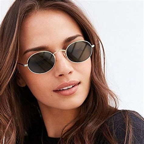 Buy Placehap Small Oval Sunglasses Women Retro Red Eyewear Vintage ...