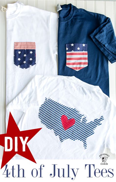 DIY Pocket 4th of July Shirts on polkadotchair.com