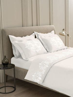 Buy Ddecor Live Beautiful 210 TC Cotton Embroidered Bed Sheet Set-P0016 ...
