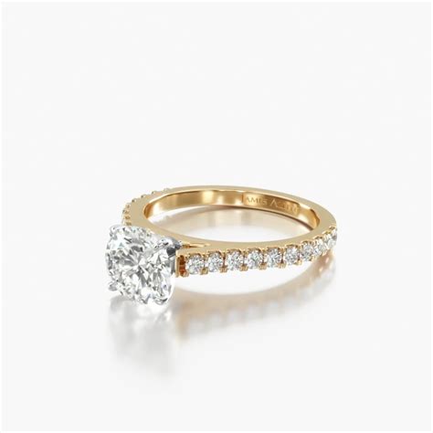 14K Yellow Gold Common Prong Round Shaped Diamond Engagement Ring-11104y14
