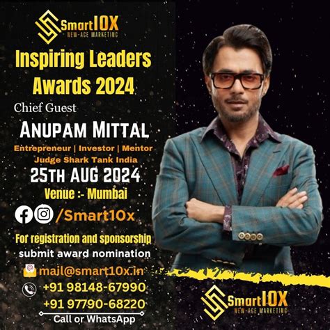 Inspiring Leaders Award 2024 - Chief Guest Anupam Mittal, Mumbai, 25 ...