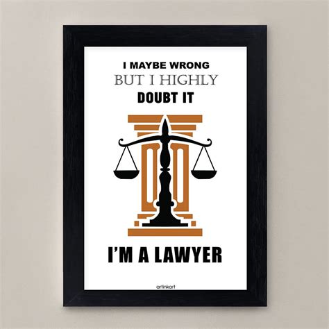 ArtinKart- Lawyer Law Motivational Funny Quotes Digital Poster for Room ...