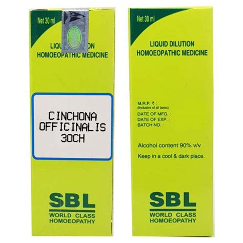 Buy SBL Cinchona Officinalis 30 CH Dilution, 30 ml | 19 Minutes ...