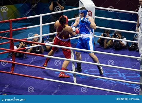 Olympic Boxer Knock Out Opponet Editorial Stock Image - Image of ...