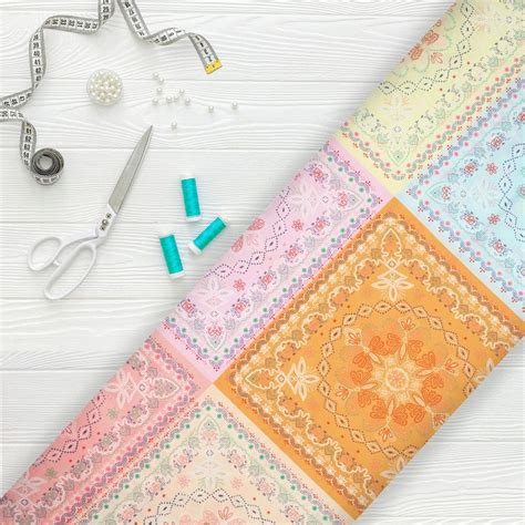 Multi Color Traditional Pattern Screen Print Crepe Fabric – Fabmyntra